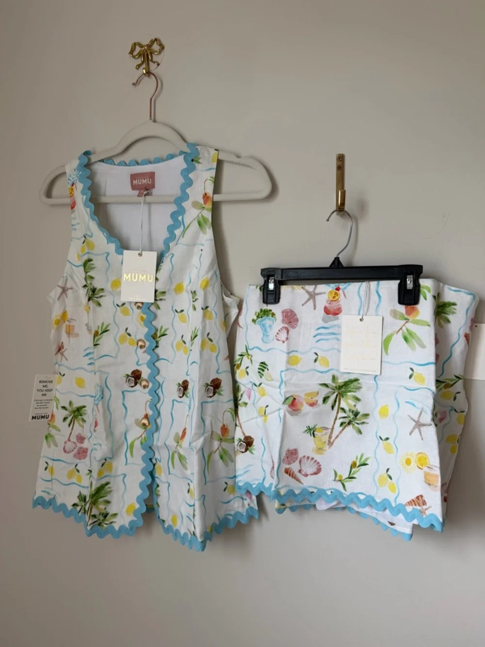 Show Me Your Mumu white Tropical print vest top and skirt Two Piece Set